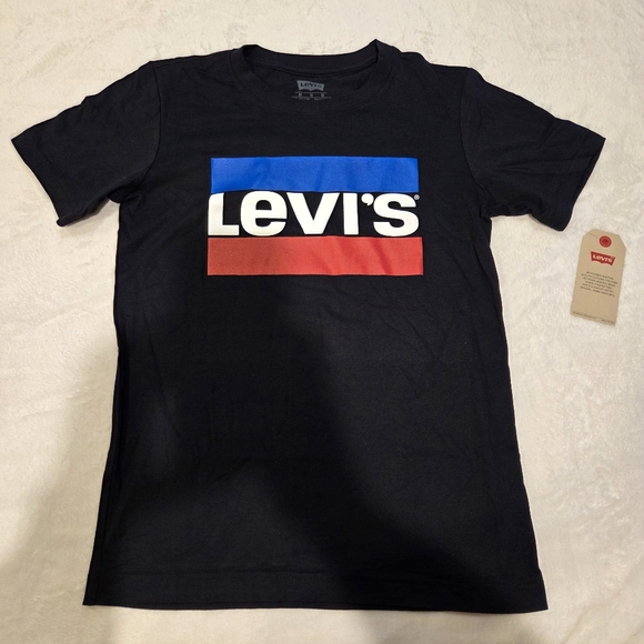 🌴5 for $25🌴Levi's Big Boys Crew Neck Short Sleeve Graphic T-Shirt Medium 10-12 - Picture 1 of 9